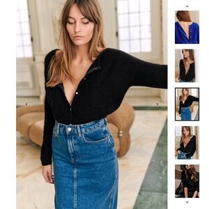 Sezane Black Gaspard Cardigan Size Small